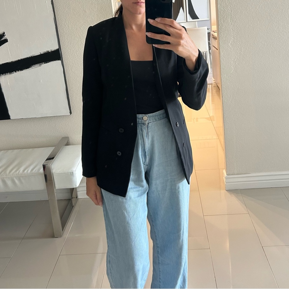 Like NEW black designer blazer double breasted 4 S
